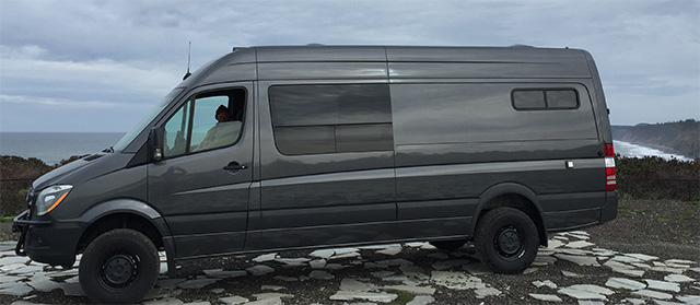 Sprinter on Oregon coast